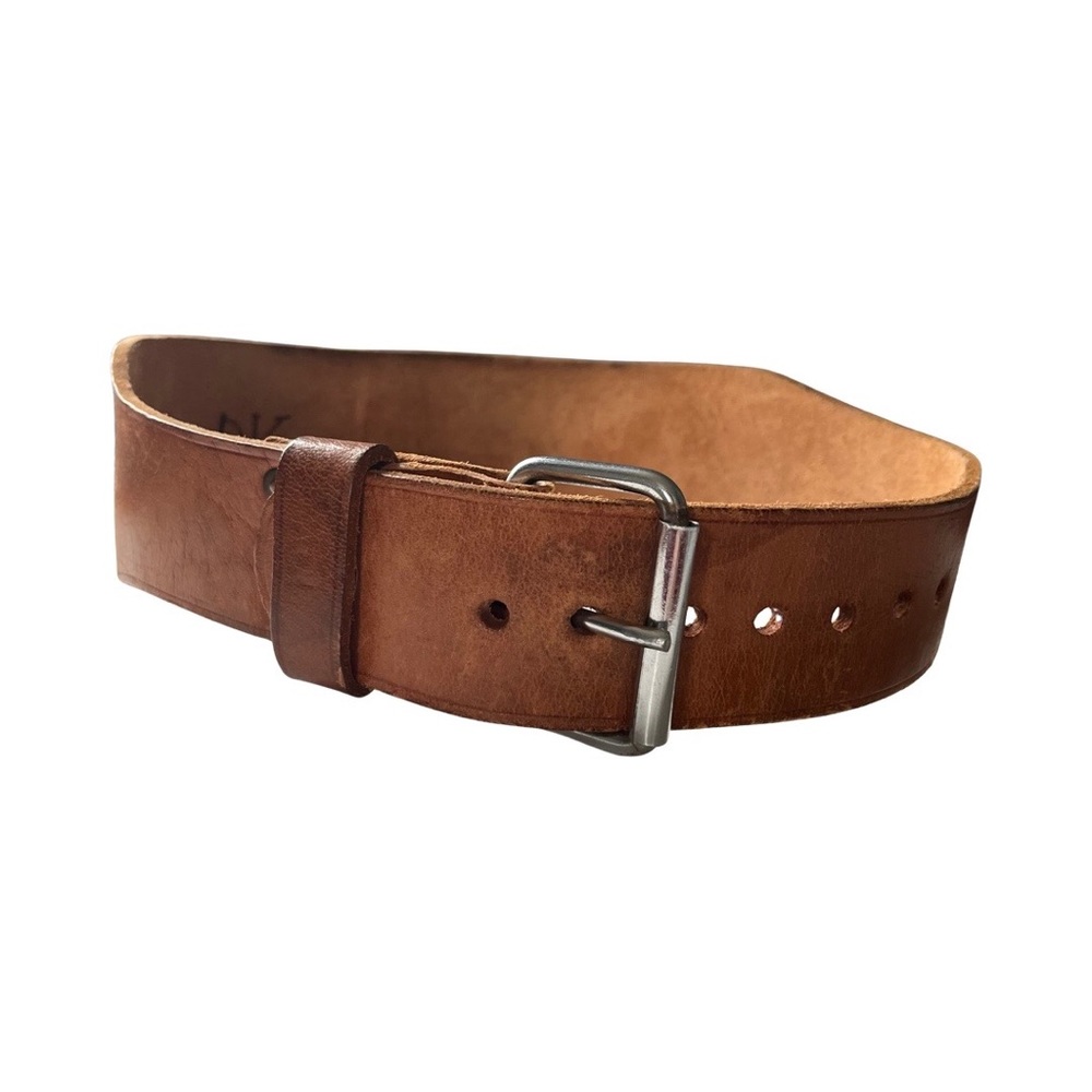 Homemade leather lifting belt